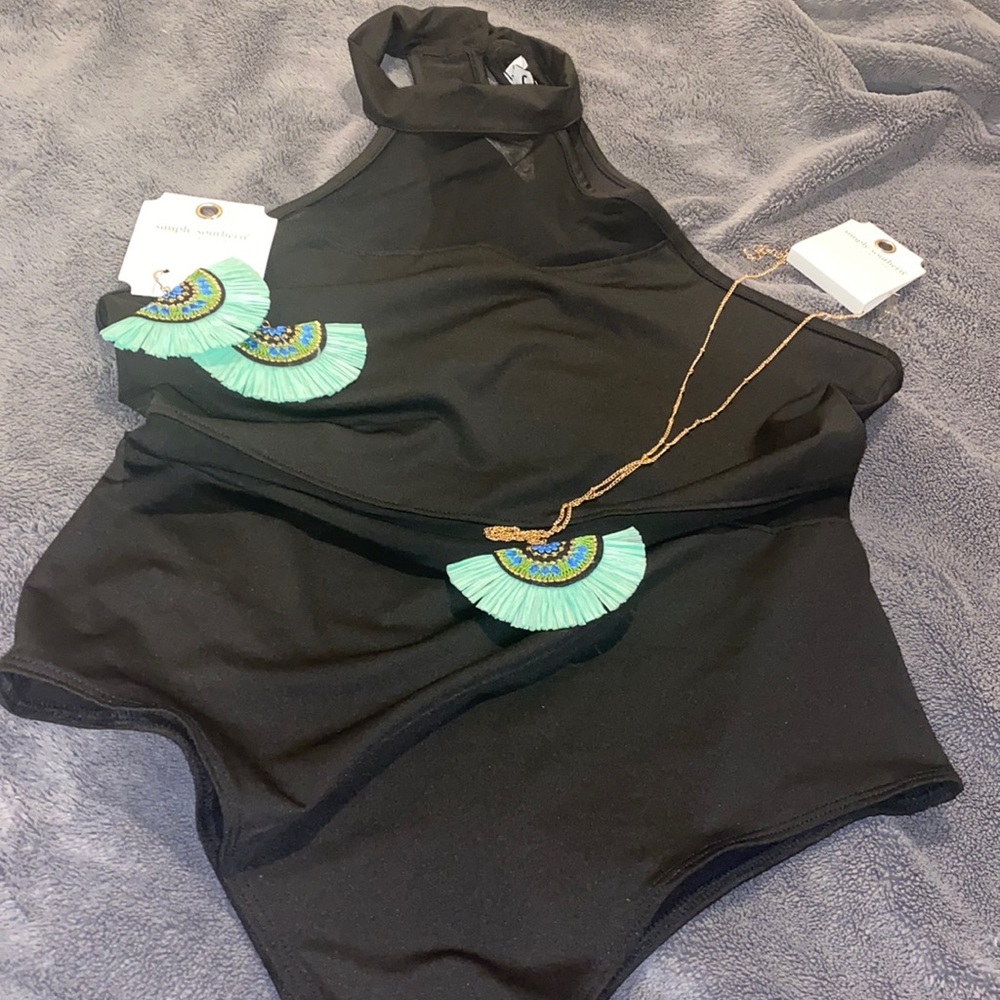 NWT!!! Bodysuit with sheer around waistline